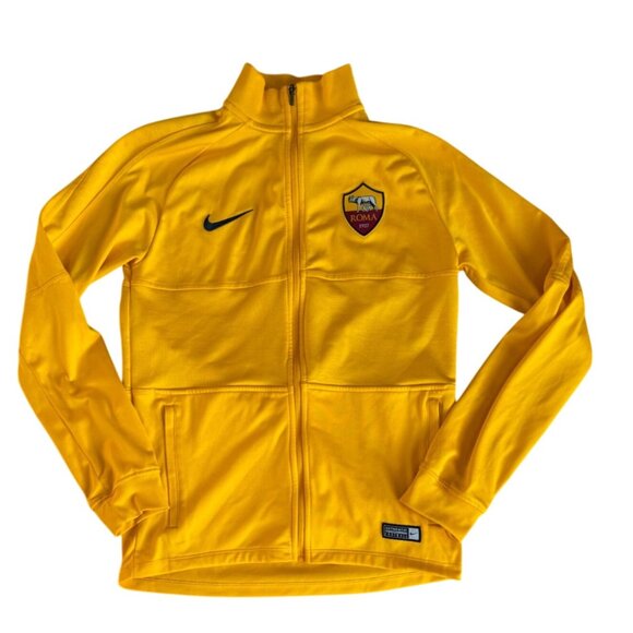 Nike Jacket Boys Size Large Yellow Logo Full Zip Italia Roma Soccer Futbol Youth - Picture 8 of 13